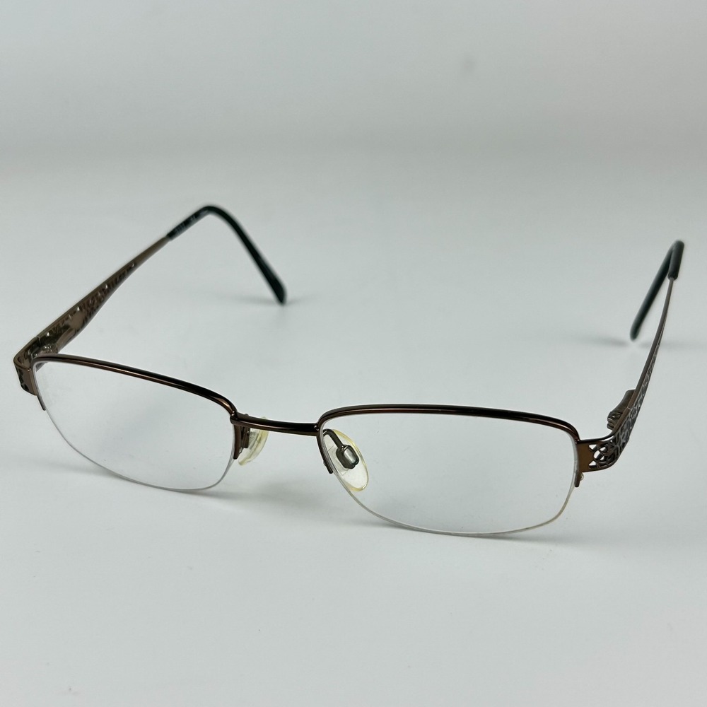 Elle EL13430 Unisex Adults Eyeglasses‎ Frame Brown Plastic Half Rim 50-19-135 mm